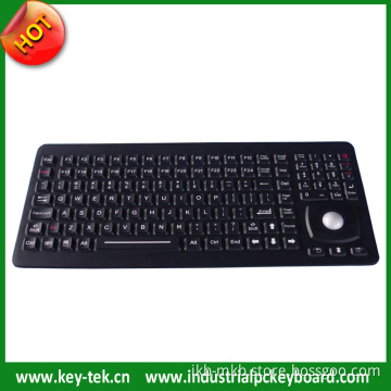 IP65 Ruggedized Silicone Industrial Keyboard with Washabletrackball